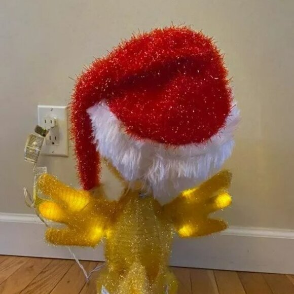 Peanuts 18" Pre Lit Woodstock with Santa Hat Outdoor Holiday Yard Art - Picture 3 of 6